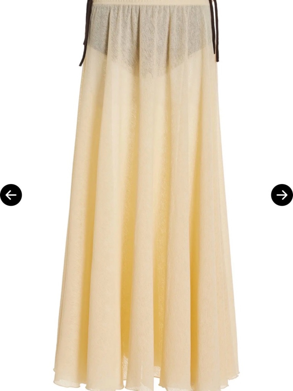 Siedres Light Cream Gauze Maxi Skirt – Elegant Flowy Women’s Skirt, size XS